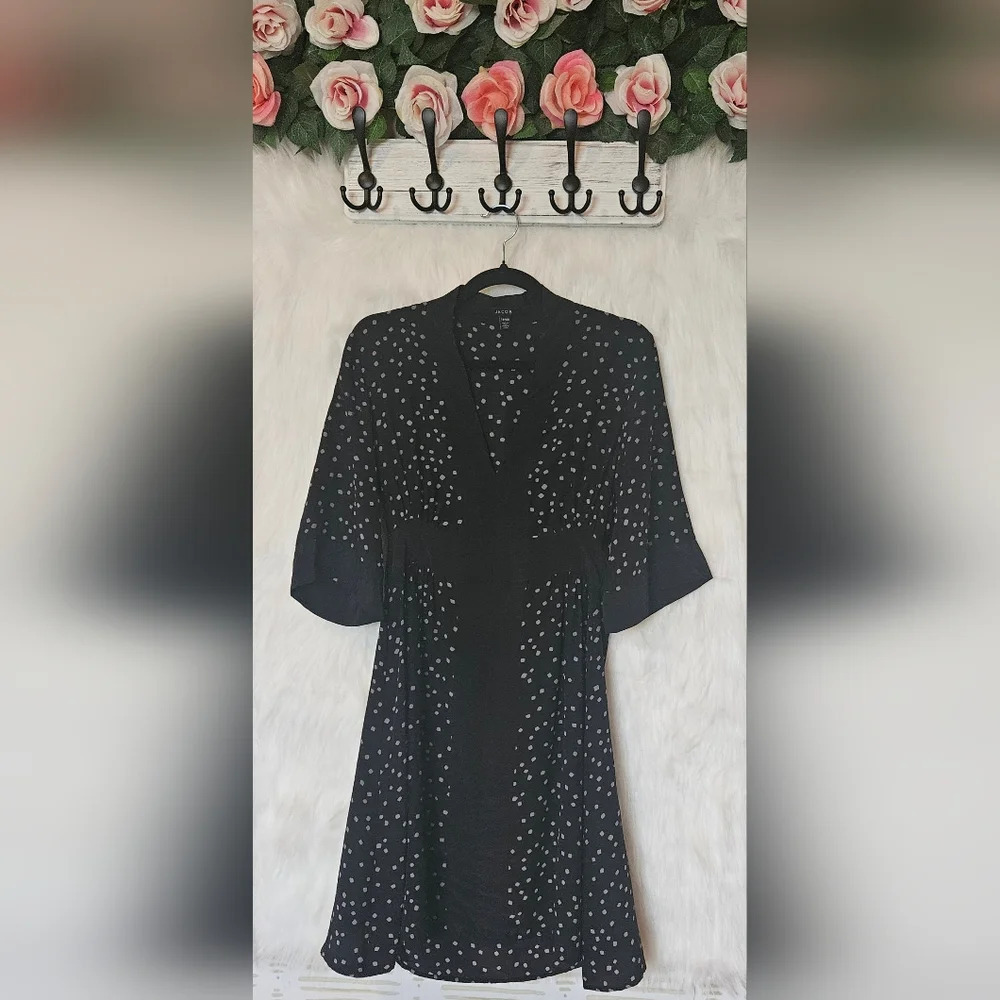 Jacob Confetti V-Neck Mini Tunic Dress (100% Silk)